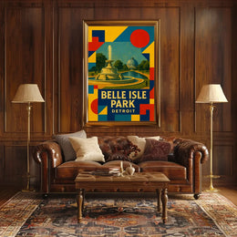 Belle Isle Park Detroit Scenic Art Poster