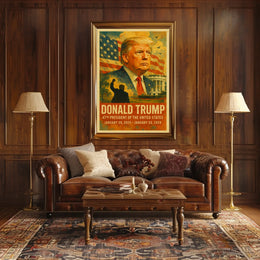 Donald Trump 47th President of the United States Layered Digital Collage Poster