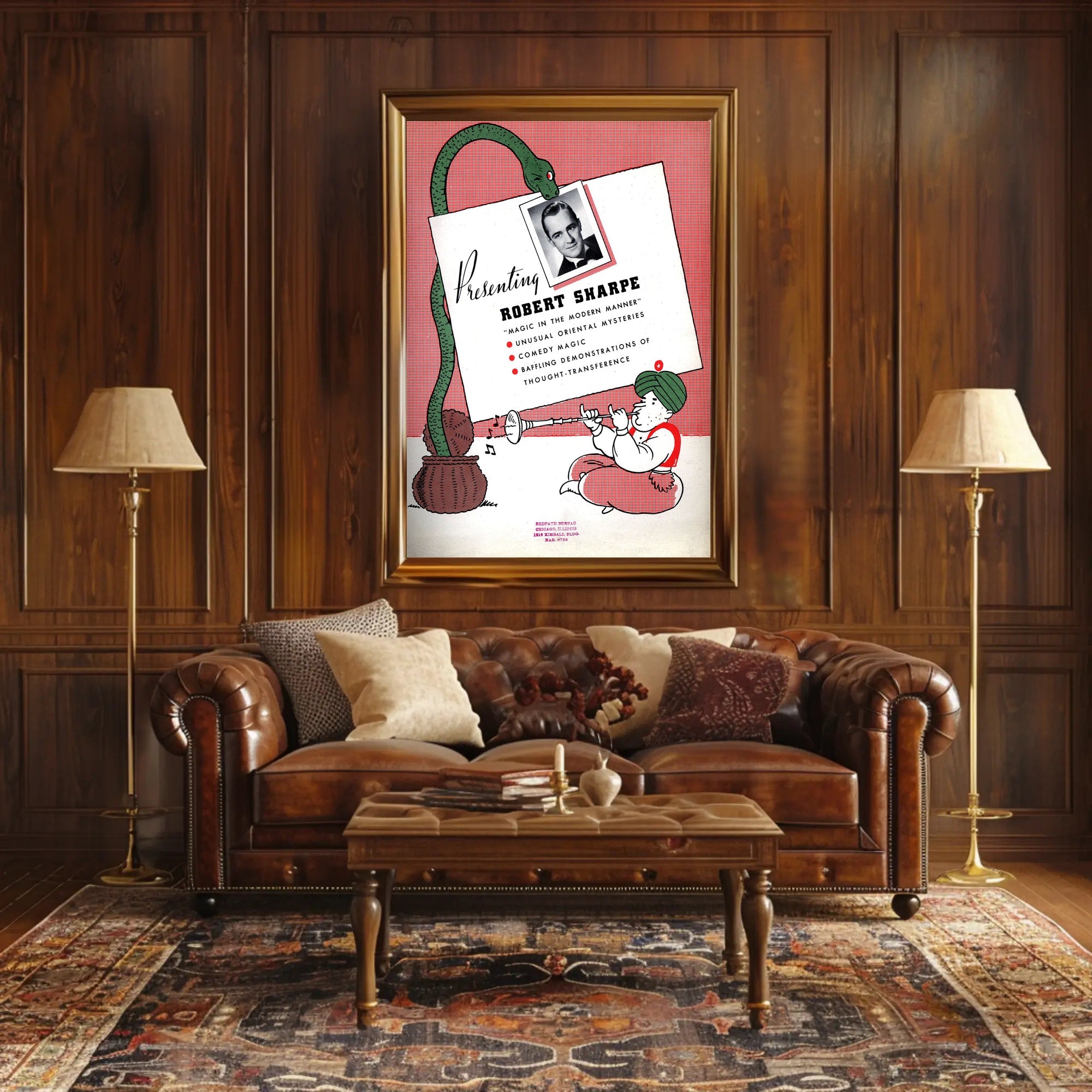 Vintage Magician Poster: Exotic Comedy Magic Show