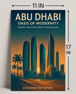 Abu Dhabi Skyline: Tradition Meets Modernity Travel Poster