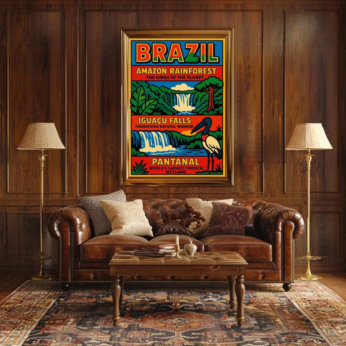 Brazil's Wonders Vintage Travel Poster Art Print