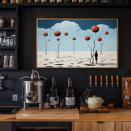 Surreal Trees in Desert Futuristic Sci-Fi Poster