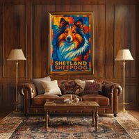 Shetland Sheepdog Mosaic Poster