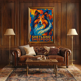 Shetland Sheepdog Mosaic Poster