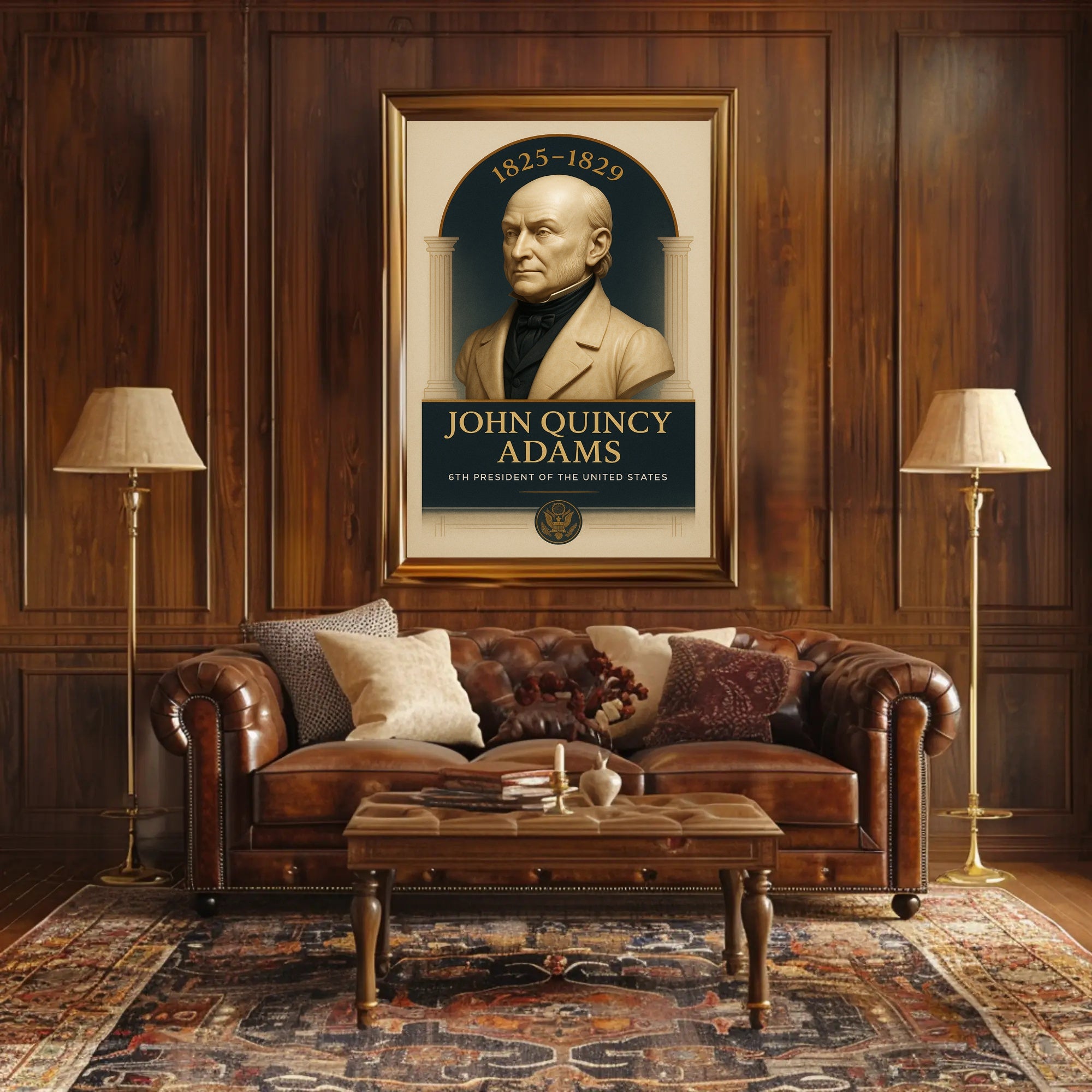 John Quincy Adams Vintage Presidential Historical Poster PosterGoat