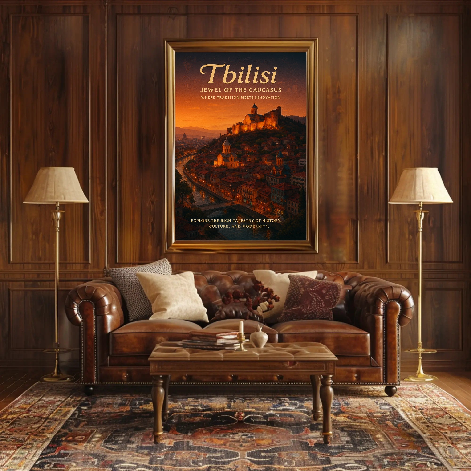 Tbilisi at Sunset: Romantic Urban or Cityscape Poster