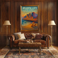 Atlantic City Where the Boardwalk Meets the Fun Poster