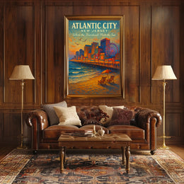 Atlantic City Where the Boardwalk Meets the Fun Poster