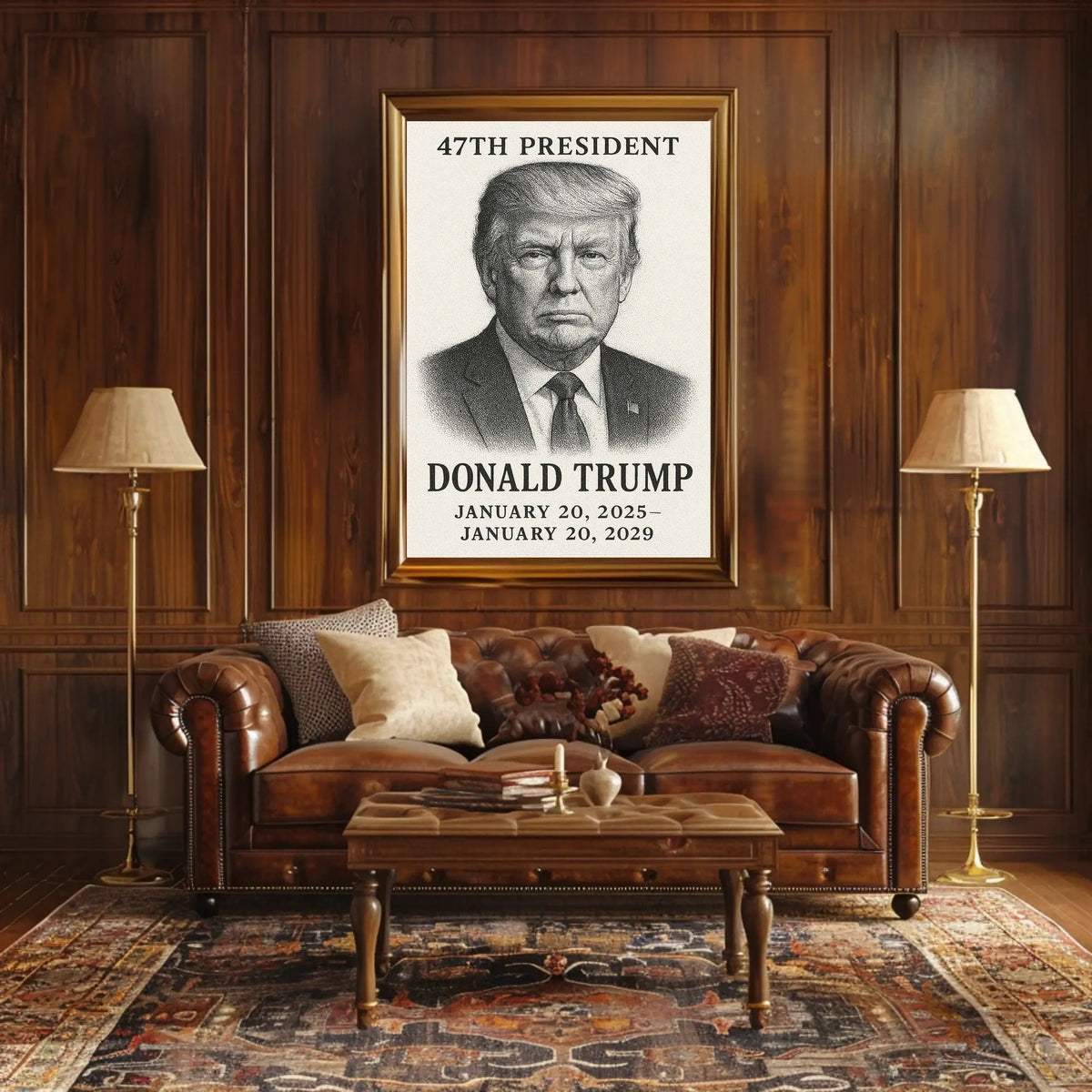 Donald Trump 47th President Pop Art Typography Patriotic Wall Decor Collectors Gallery Poster