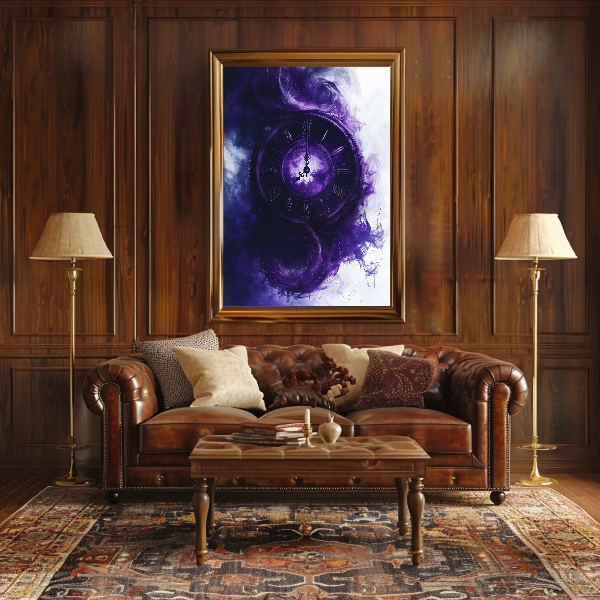Mystical Clock in Ethereal Clouds Fantasy or Mythology Poster PosterGoat