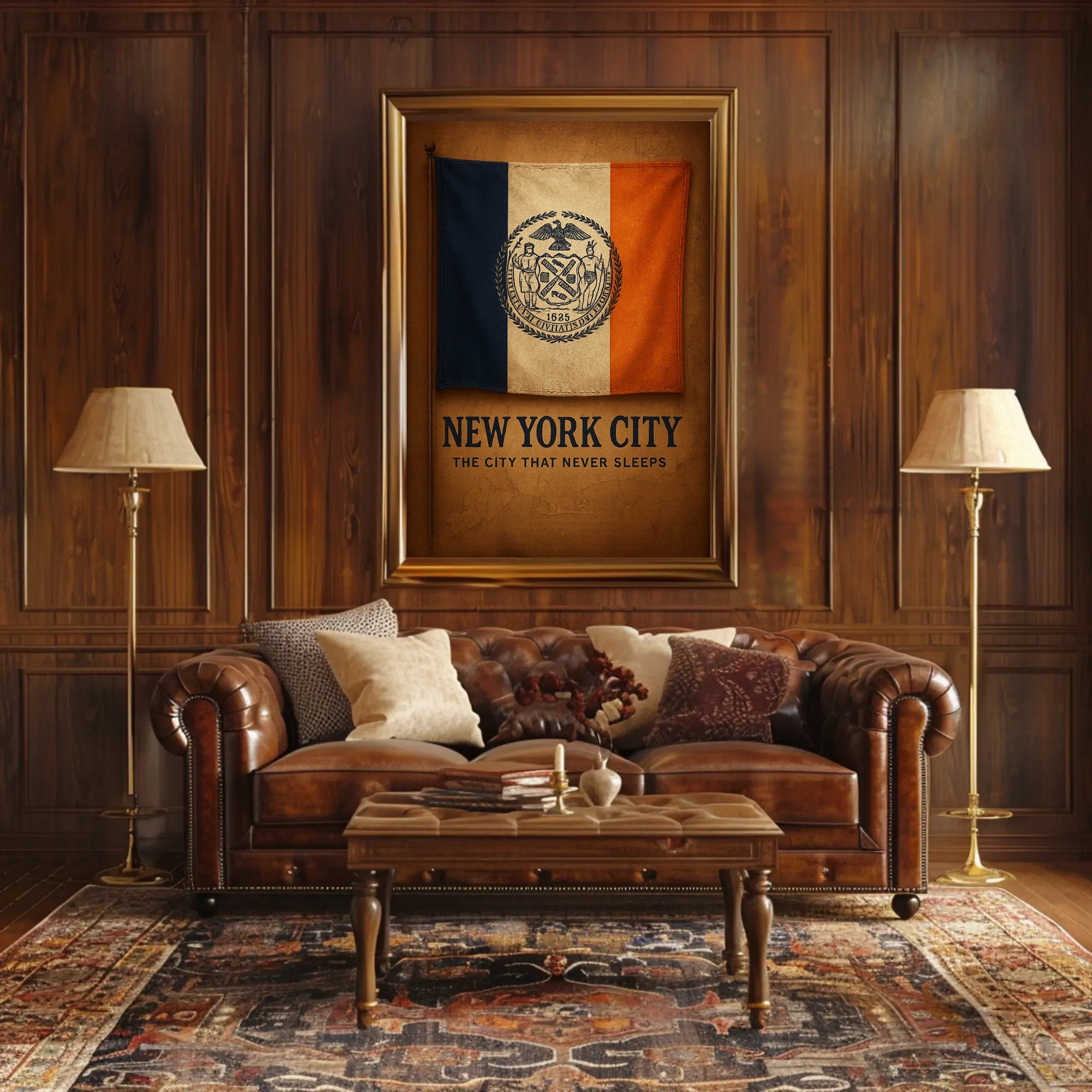 New York City Flag Vintage Nostalgia Country Flag Poster