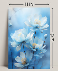 Serene Blue Blossoms Poster