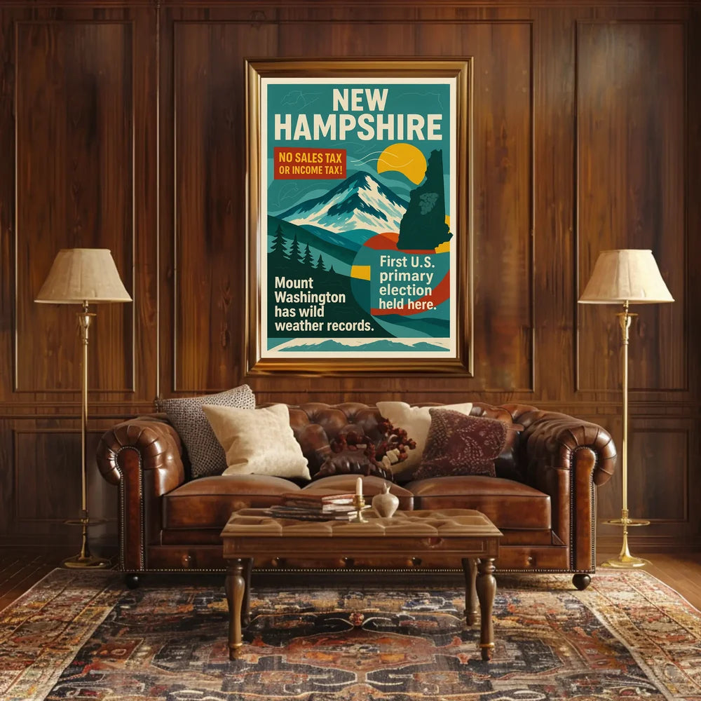 New Hampshire Scenic Vintage Travel Poster PosterGoat