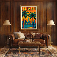 Miami, Florida Vibrant Cityscape Poster