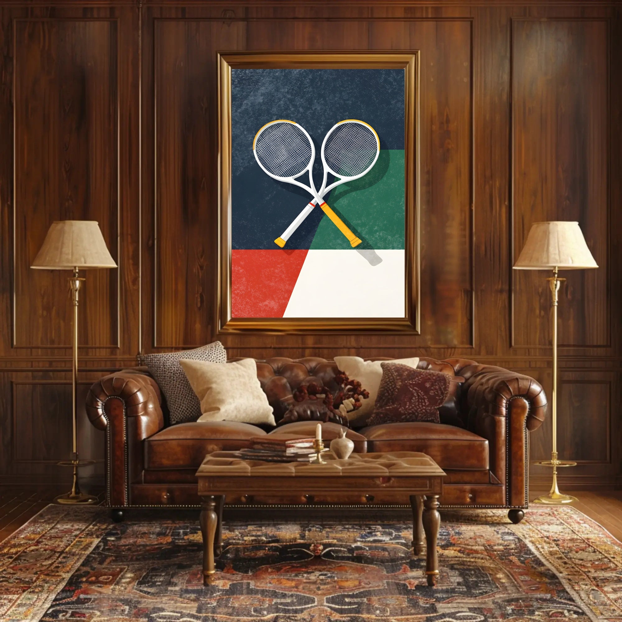 Energetic Tennis Art Poster with Modern Sports Theme