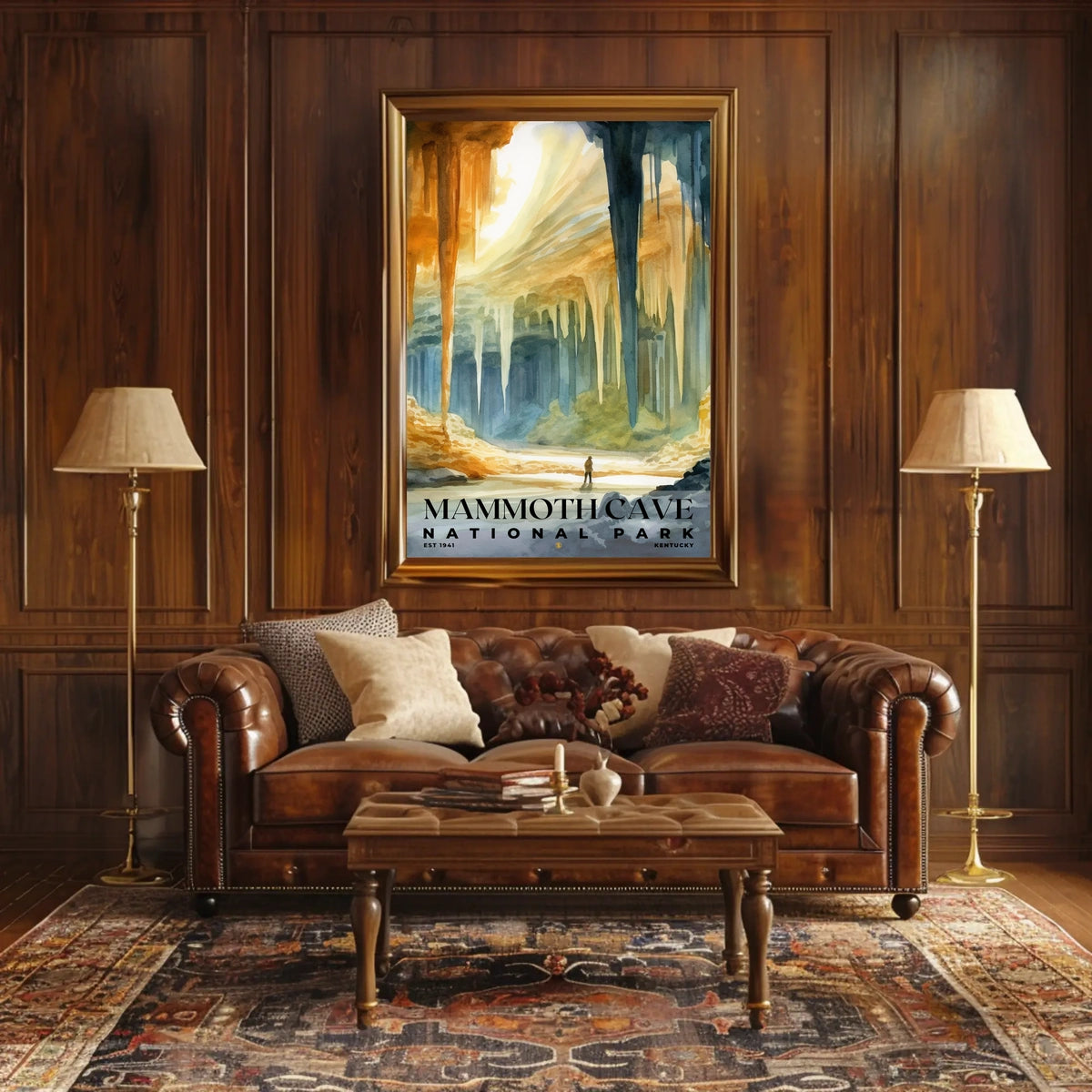 Mammoth Cave Watercolor Wall Art Poster