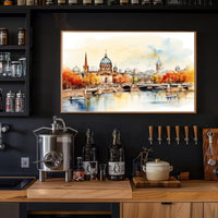 Autumn Cityscape by the River Poster