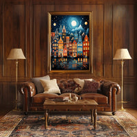 Picturesque Cityscape in European Architectural Style Travel Poster
