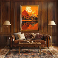 Ancient Egyptian Pyramids Abstract Art Poster Print