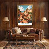 Mesa Verde National Park Vintage Illustration Poster