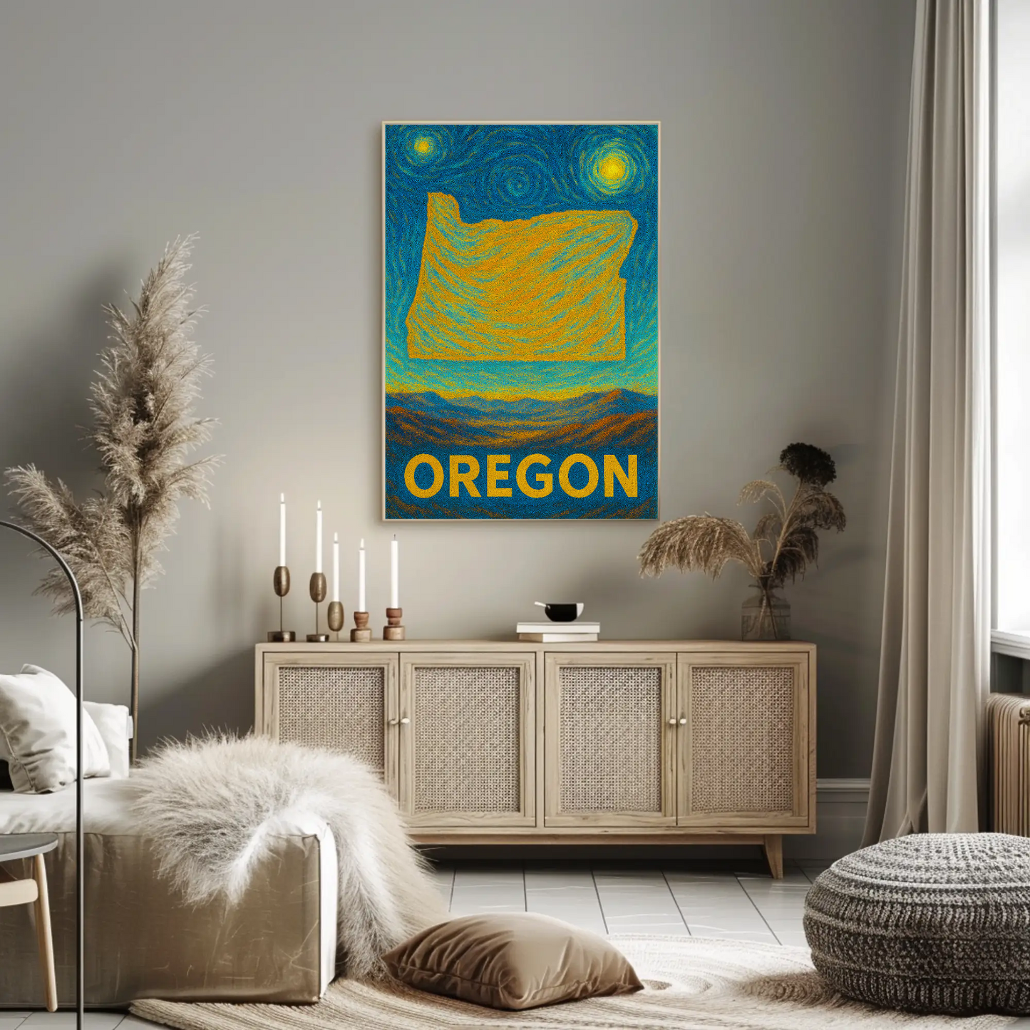 Oregon Starry Night Poster