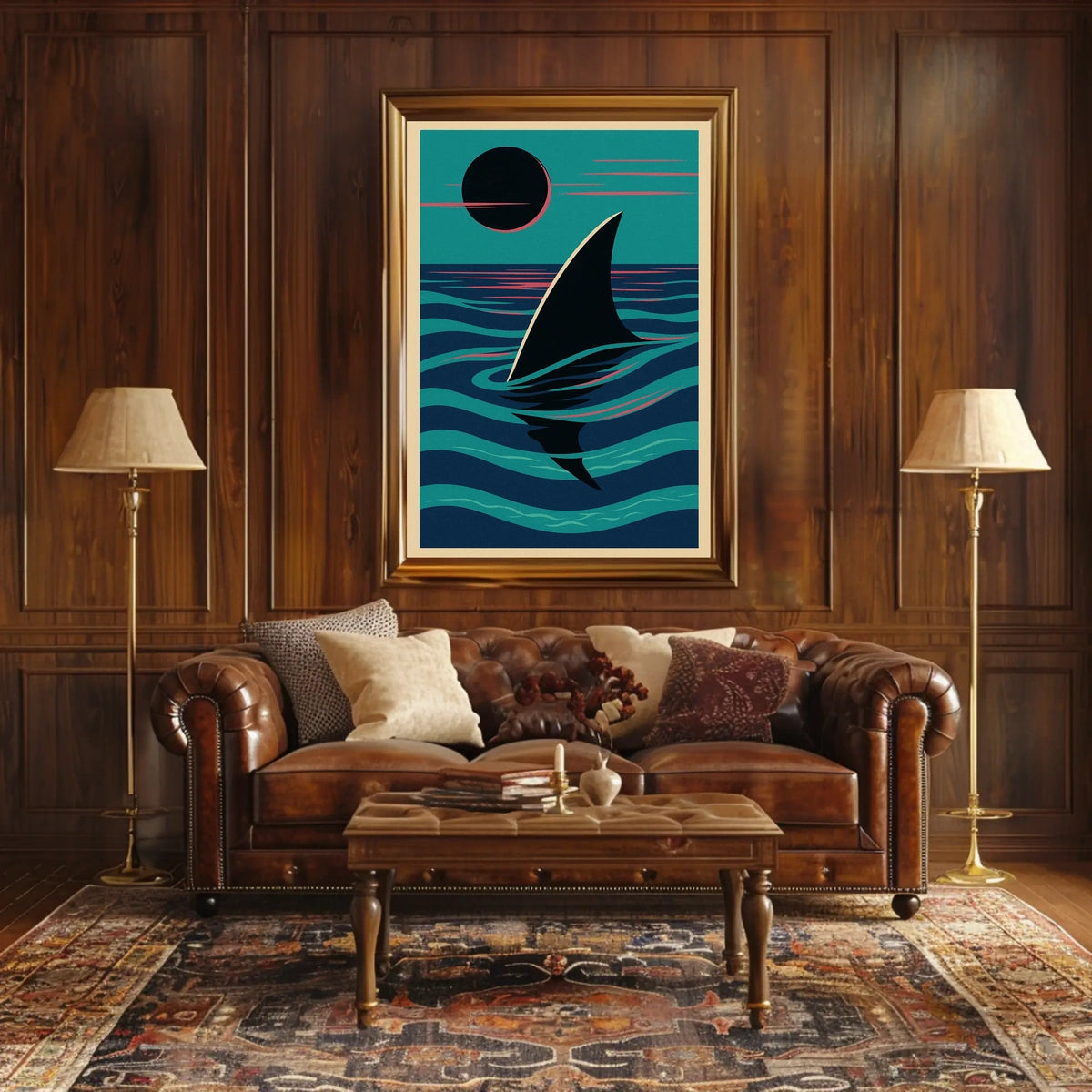 Serene Waters Shark Fin At Dusk Poster