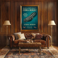 Zebra Moray Vintage Art Animal Poster