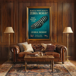 Zebra Moray Vintage Art Animal Poster