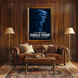 Donald Trump Resolute Leadership Monochrome Portrait Photography Realism Patriotism Poster