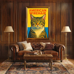 American Wirehair Cat Poster