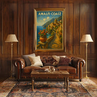 Amalfi Coast Poster Wall Art Scenic Coastal Decor Print