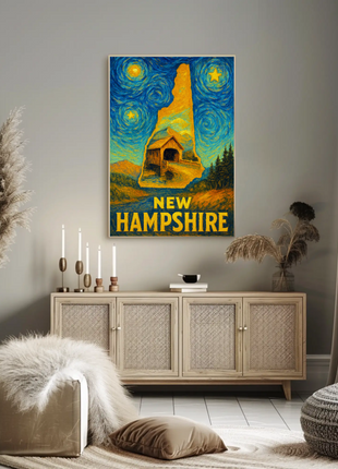 New Hampshire Starry Night Poster