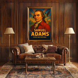 18th-Century Historical Figure in Patriotic Poster PosterGoat