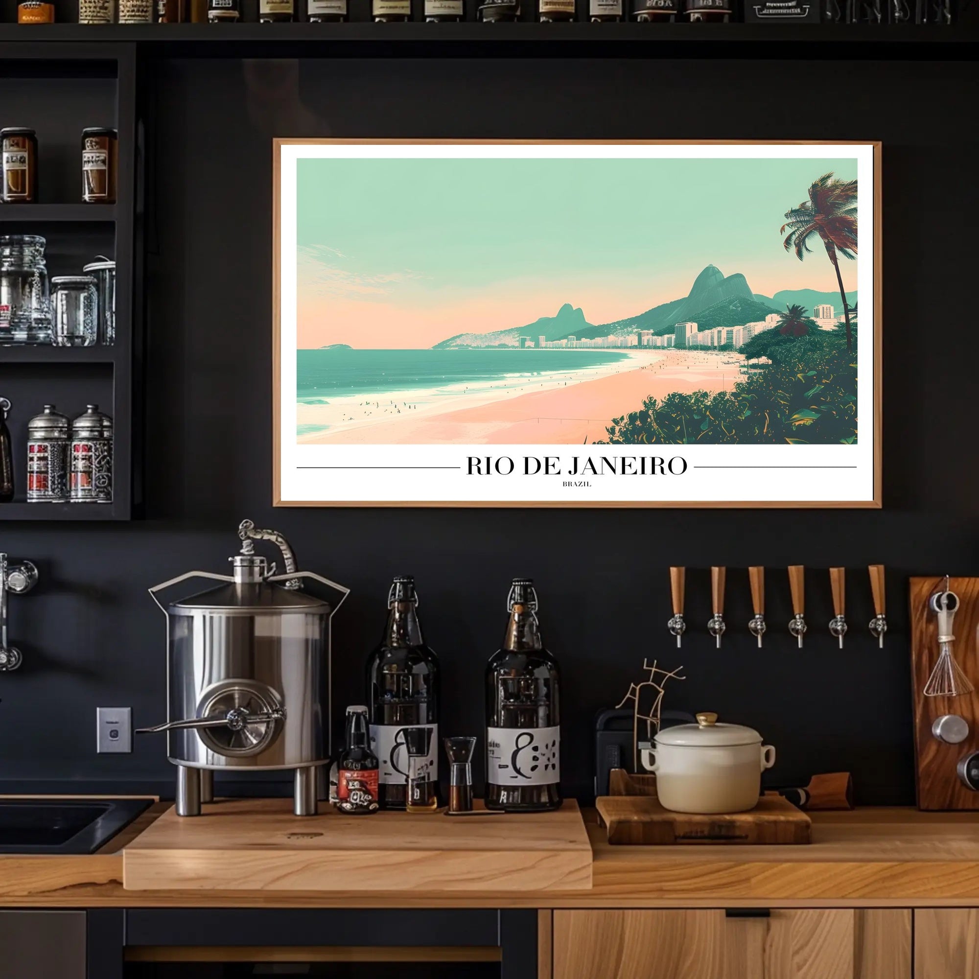 Scenic Rio de Janeiro Vintage Travel Art Poster