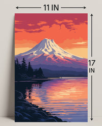 Tranquil Mountain Sunset Poster PosterGoat