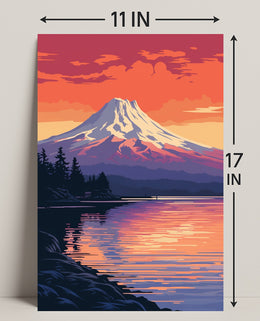 Tranquil Mountain Sunset Poster PosterGoat