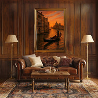 Venice Sunset Gondola: Photorealistic Travel Poster