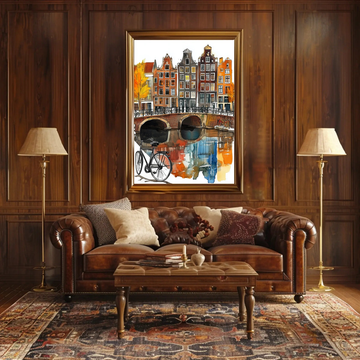 Netherlands Amsterdam Canal and Colorful Houses Poster