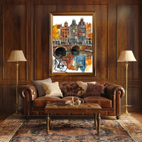 Netherlands Amsterdam Canal and Colorful Houses Poster