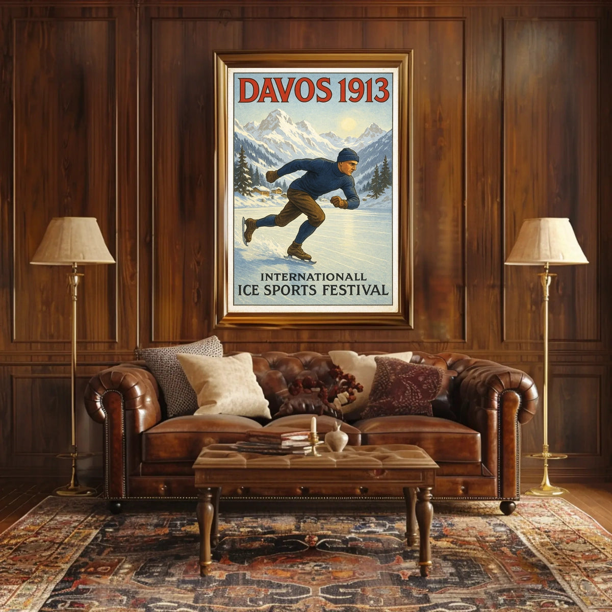Davos 1913 International Ice Sports Festival Poster