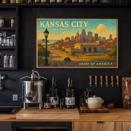 Kansas City Heart of America Travel Poster