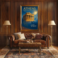 Parthenon Vintage Poster: Athens' Timeless Splendor Unveiled