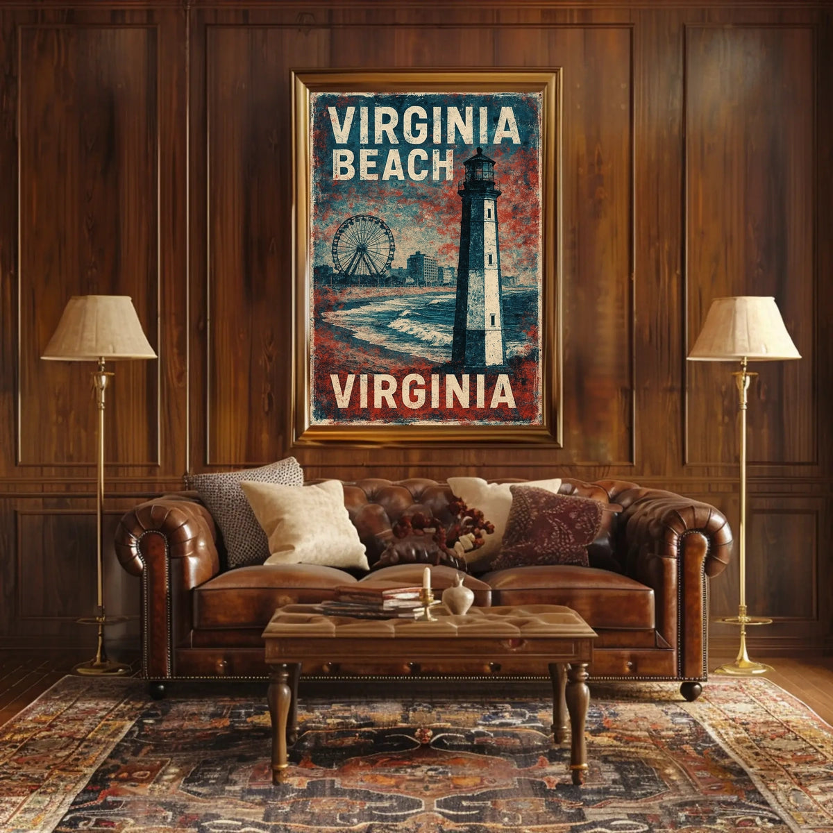 Virginia Beach Vintage Coastal Charm Poster