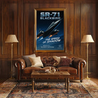 SR-71 Blackbird Speed of Shadow Futuristic Sci-Fi Poster