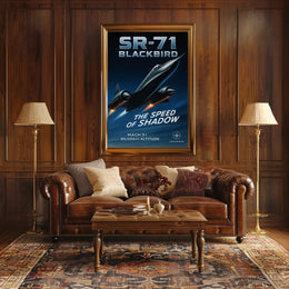 SR-71 Blackbird Speed of Shadow Futuristic Sci-Fi Poster