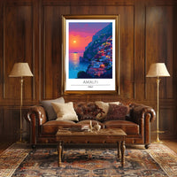 Amalfi Coast Sunset: Dreamy Travel Poster