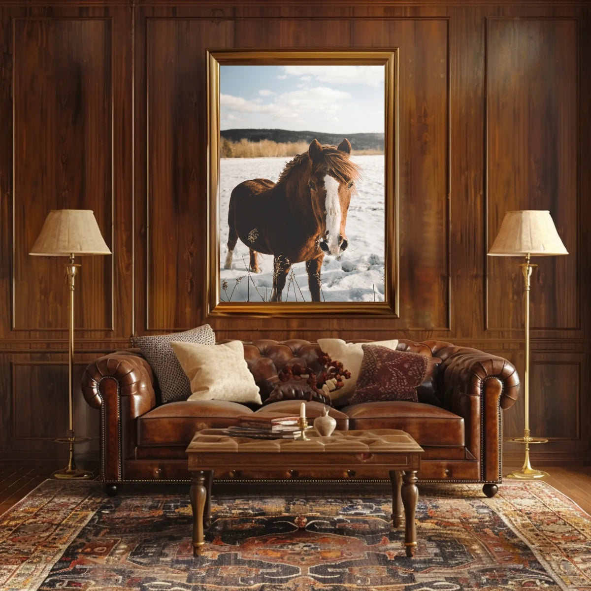 Winter Horse in the Snow Poster