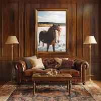 Winter Horse in the Snow Poster