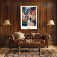 Vibrant Seattle Market Poster PosterGoat
