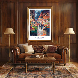 Vibrant Seattle Market Poster PosterGoat